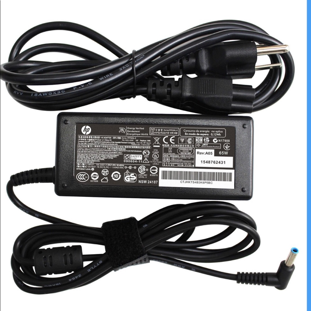 HP 65W computer laptop charger battery power plug